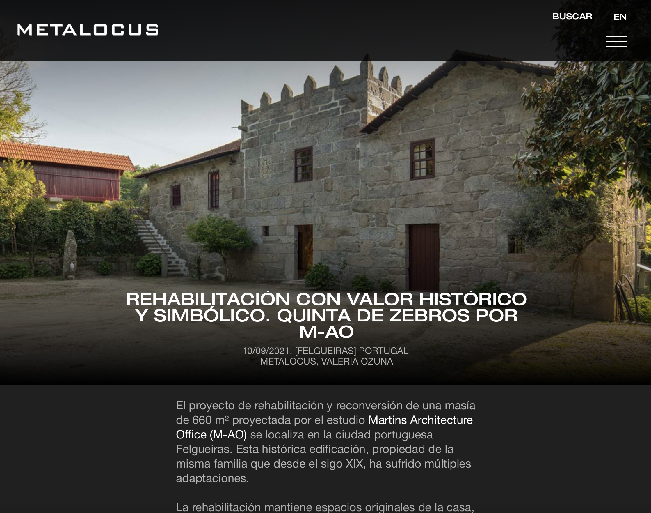 Metalocus has published our Zebros project.